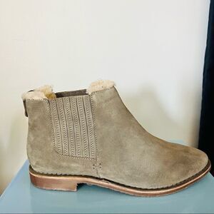 SEYCHELLES Pool Cozy Suede Fur Bootie, Ankle Bootie, Tan/Brown, Size 10, NWT